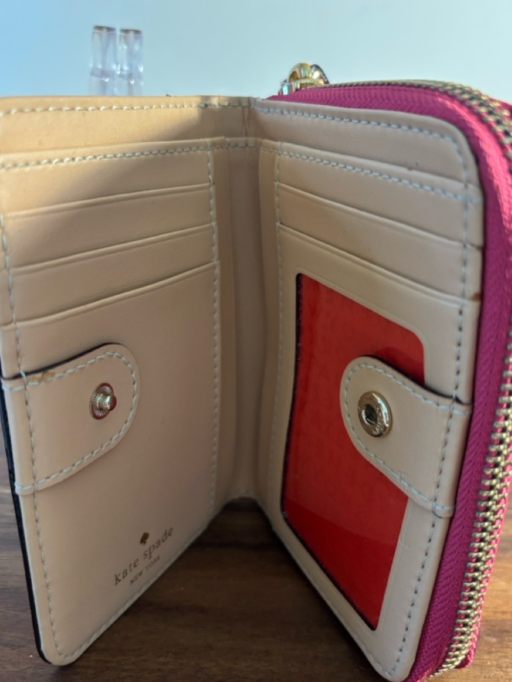 Kate Spade Bubble Gum Pink bi fold pebble leather wallet - Picture 4 of 4
